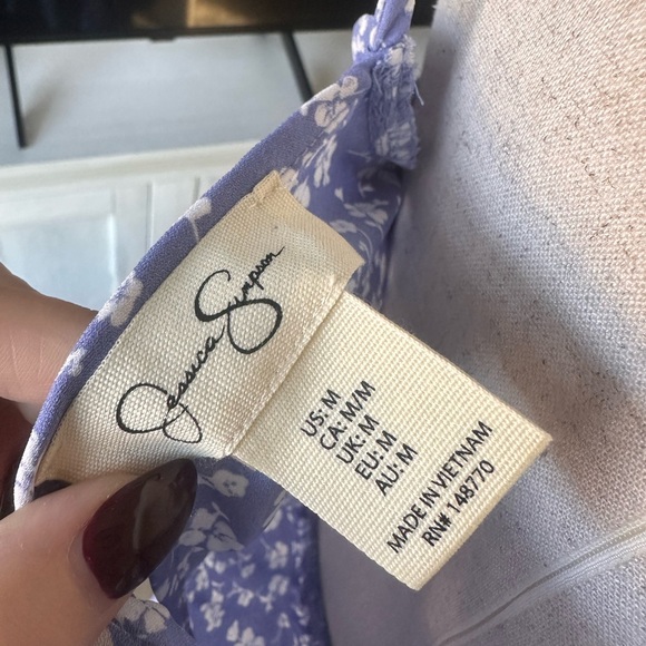 Blue Floral Off-Shoulder Dress - Picture 4 of 5